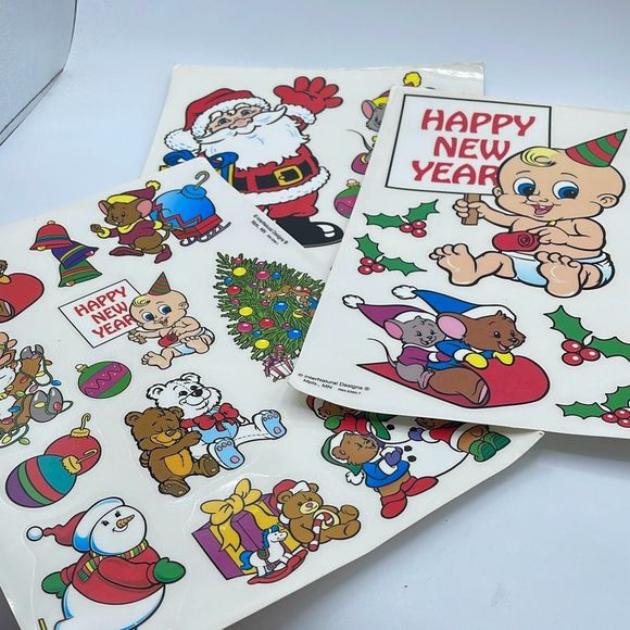 Vintage window clings New never used. Lot of 3. Made in USA. - Picture 1 of 5